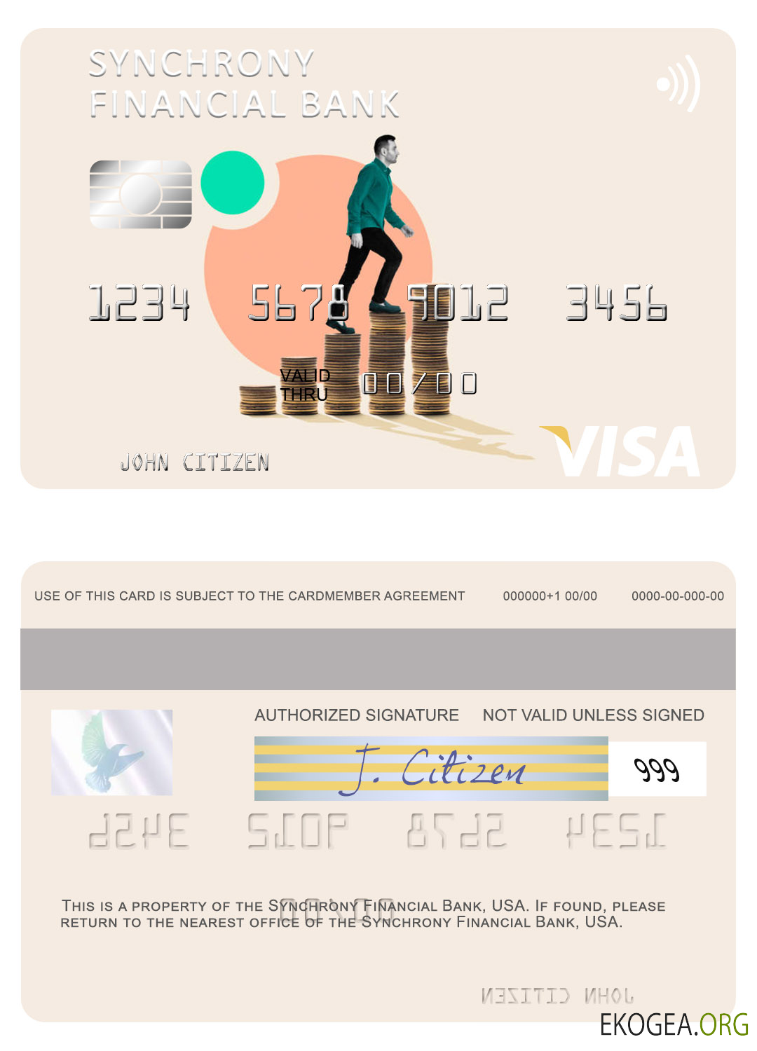 Carte visa USA Synchrony Financial Bank